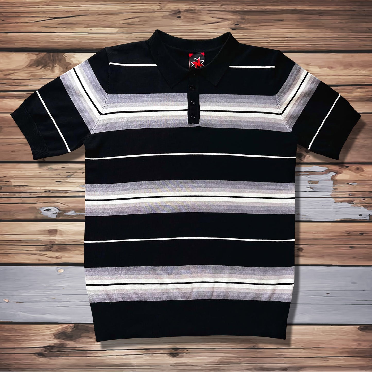 Black N' Grey (Cuahutli Brown) Cholo Polo Sport Shirt