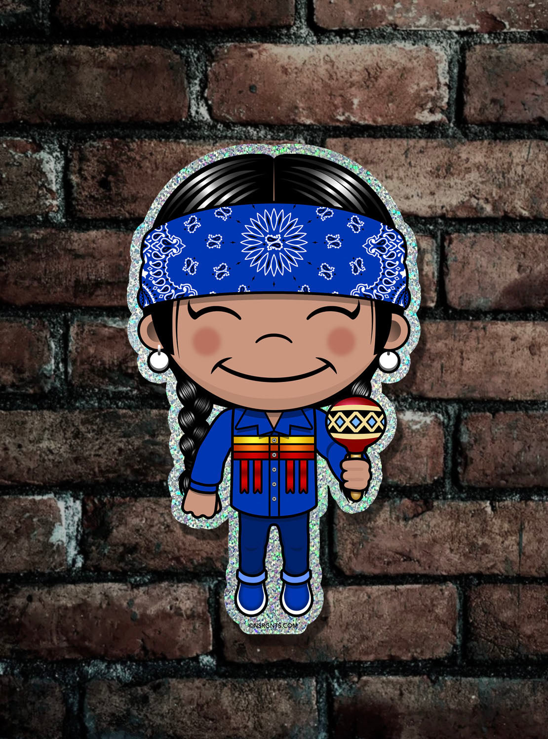 Kawaii Bird Singer Glitter Sticker