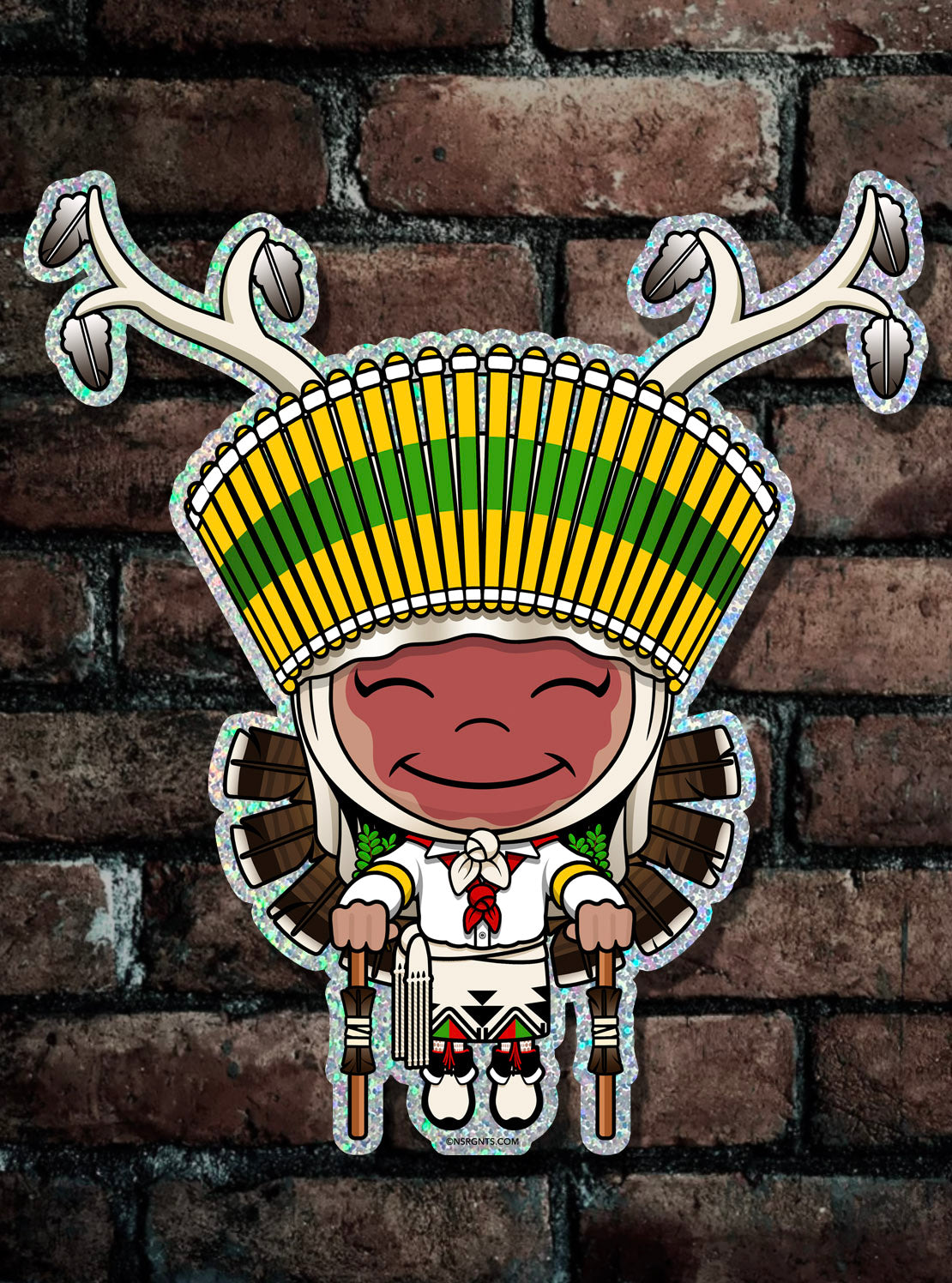 Kawaii Deer dancer Glitter Sticker