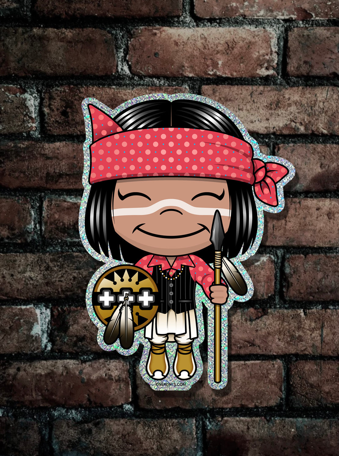 Kawaii Nde (Apache) Boy Glitter Sticker