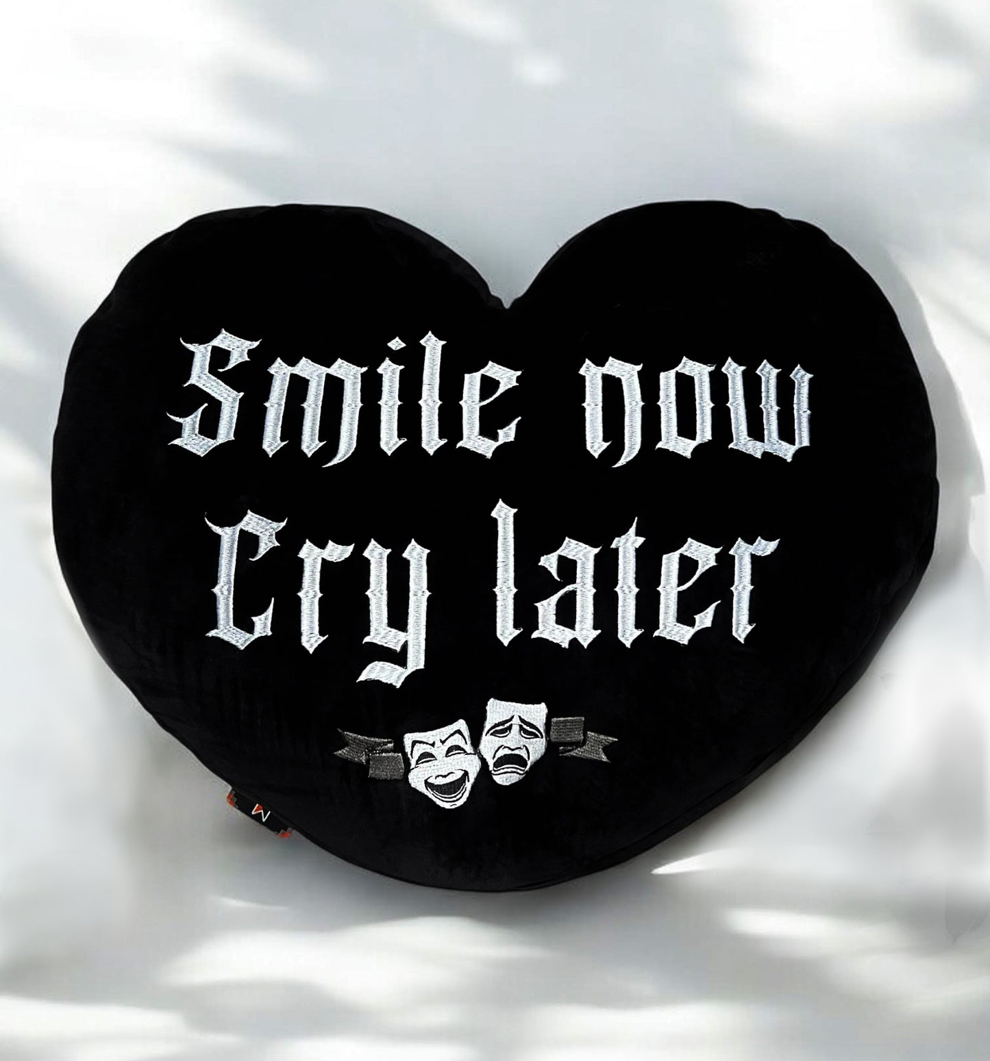 Oversized "Smile Now, Cry Later" Cloud Pillow