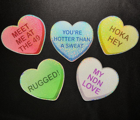 Nsrgnts Sweet-Heart Set 3 Glitter Stickers (You're hotter than a sweat)