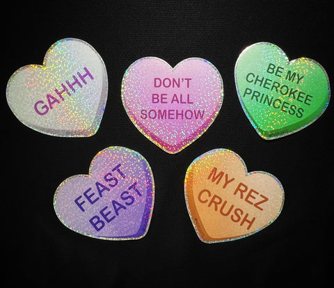 Nsrgnts Sweet-Heart Set 5 Glitter Stickers (Don't be all somehow)