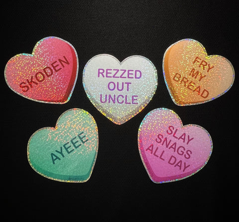 Nsrgnts Sweet-Heart Set 7 Glitter Stickers (Rezzed out uncle)