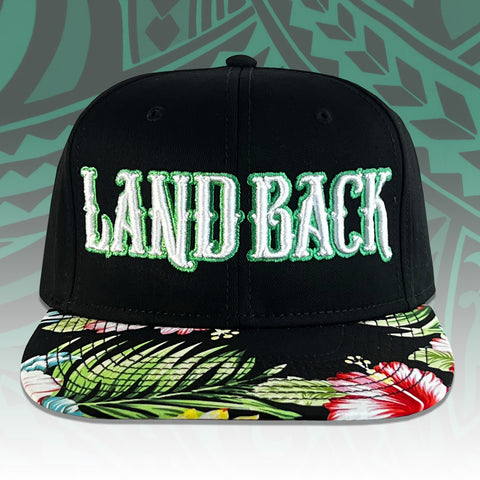 IsLandBack SnapBack (Black & Floral Print)GREEN