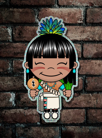 Kawaii Tsay Corn Dancer Glitter Sticker