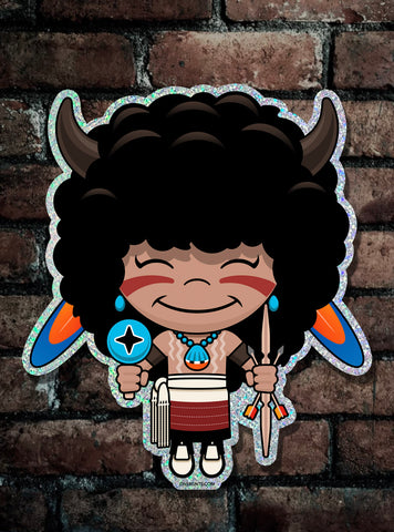 Kawaii Tsiguwaenu (Buffalo) Dancer Glitter Sticker