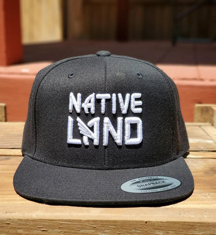 Native Land 3D Silver thread Black Snap-Back