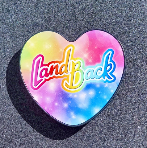 #LandBack Rainbow XL Heart Pop Socket